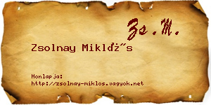 Zsolnay Miklós névjegykártya