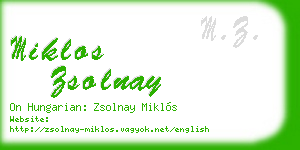 miklos zsolnay business card